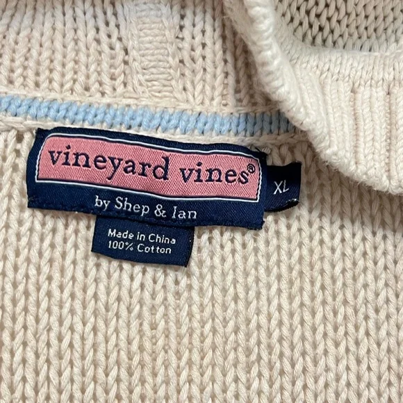 Upcycled Vineyard Vines Out Island Hooded Sweater - Picture 7 of 11